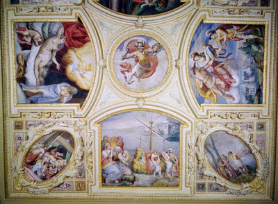 Dipinto del soffitto che raffigura la storia di Perseo e Danae da Gaspar Becerra